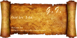 Gurin Ida névjegykártya